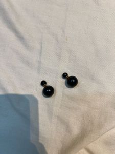 Black Ball Stud Earrings