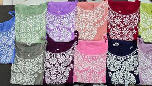 Chikankari Strap kurti
