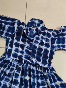 Blue Tie-Dye Mini Dress
