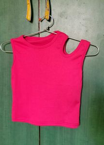 pink cutout cropped top