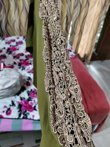 Olive Colour Shirt With Lace Detailing