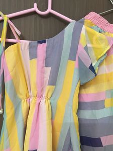 beautiful designerColorful  plazo set for 5-7 yr o