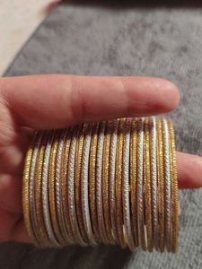 Gold & Silver Sparkle Bangles (Set)