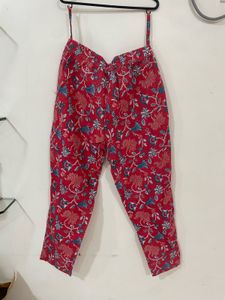 Red Floral Print Kurta