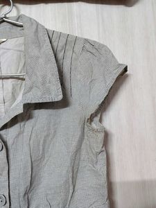 ❗ CLEARANCE ❗ Button-Up Top with Belt Detail