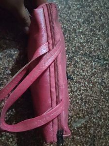 Pink Floral Accent Pouch