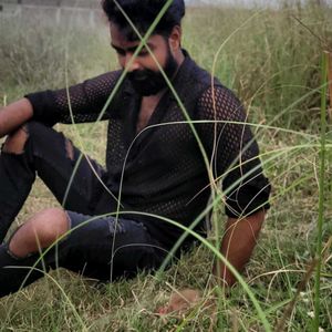 Stylish Black Mesh Shirt