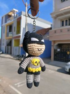 Crochet Batman And Guitar Keychain