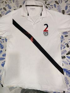 Regular Fit Brand  Print Polo Tshirt With Contrast