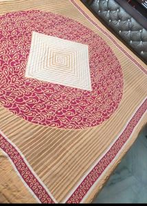 Red Printed Double Bed Bedsheet &amp; 2 Pillow Cover