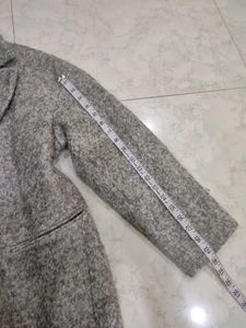Grey Wool Blend Coat
