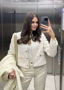 Zara jewel button coat