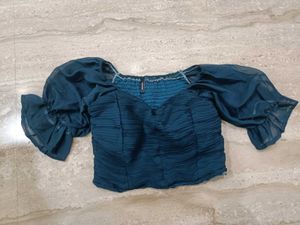 Chic Blue Crop Top