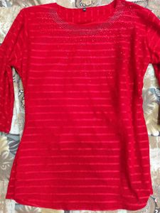 Red Embellished Top