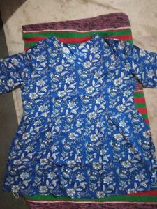 Blue Floral Print Top