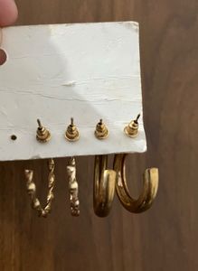 Gold Hoop Earring Set