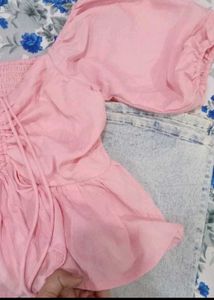 Cute Pink Peplum Top