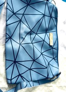 Blue Geometric Crossbody Bag