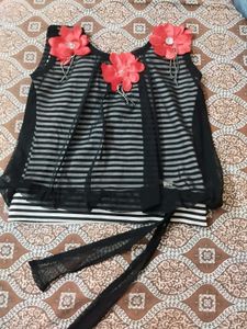 Cute Striped Flower Top
