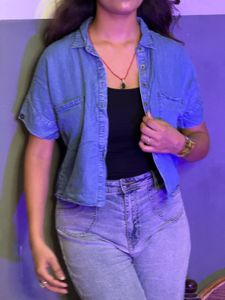 Denim Crop Shirt