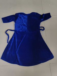 Blue Velvet Dress with embroidery brand new