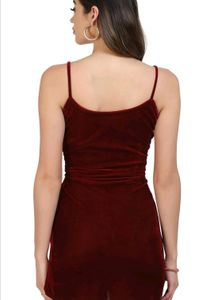 SIRIL Women&#39;s Solid Velvet Mini Party Dress