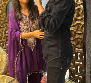 Purple Embellished Kaftan