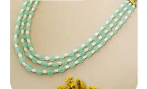 Aqua Beaded Layered Necklace
