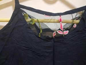 Floral Embroidered Cold Shoulder Top