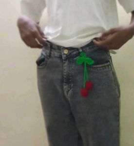Handmade Crochet Cherry Charm – Cute Bag/Jeans Acc