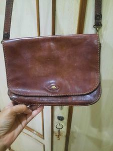 Vintage Brown Leather Crossbody Bag