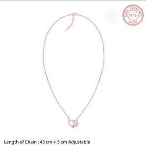 GIVA 925 REAL SILVER heart Necklace (Rose Gold)