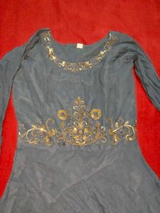 Grey Round Flared Suit/Gown