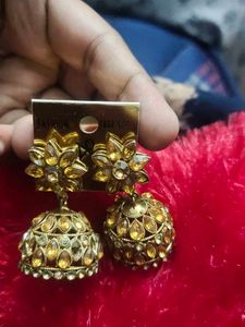 Golden Jhumka Earrings