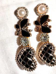 Butterfly &amp; Heart Drop Earrings