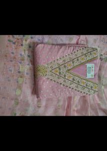 Pink Floral Kurta Set with banarasi duppta