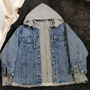 Denim Jacket With Hoodie