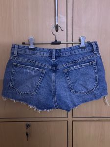 Topshop Moto Low Waist Shorts Denim