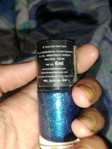 Miss Nails Paint(Blue Glittery Colour)Very Unique