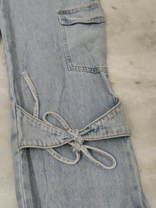 Bow Lace Denim Jeans