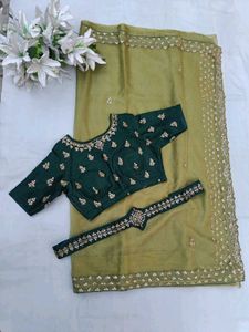 Green Organza Saree