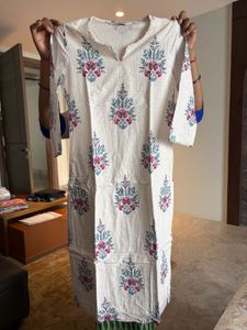 Biba Floral Print Kurti Set With Dupatta