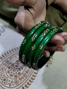 Green &amp; Gold Bangle Set