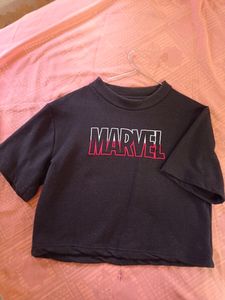 Black Cotton Marvel T-shirt