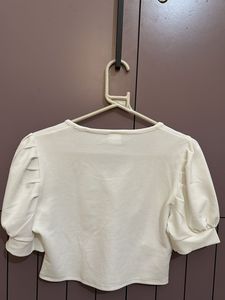 White Puff Sleeve Top