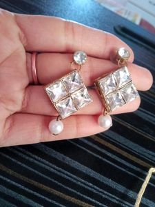 Elegant Pearl &amp; Stone Jewelry Set