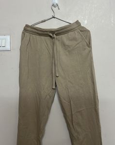 Casual Beige Drawstring Pants