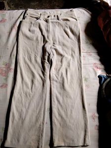 Beige Wide Leg Pants