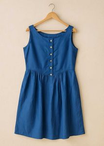 Stylish Blue Sleeveless Dress