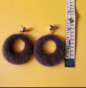 Fuzzy Hoop Earrings